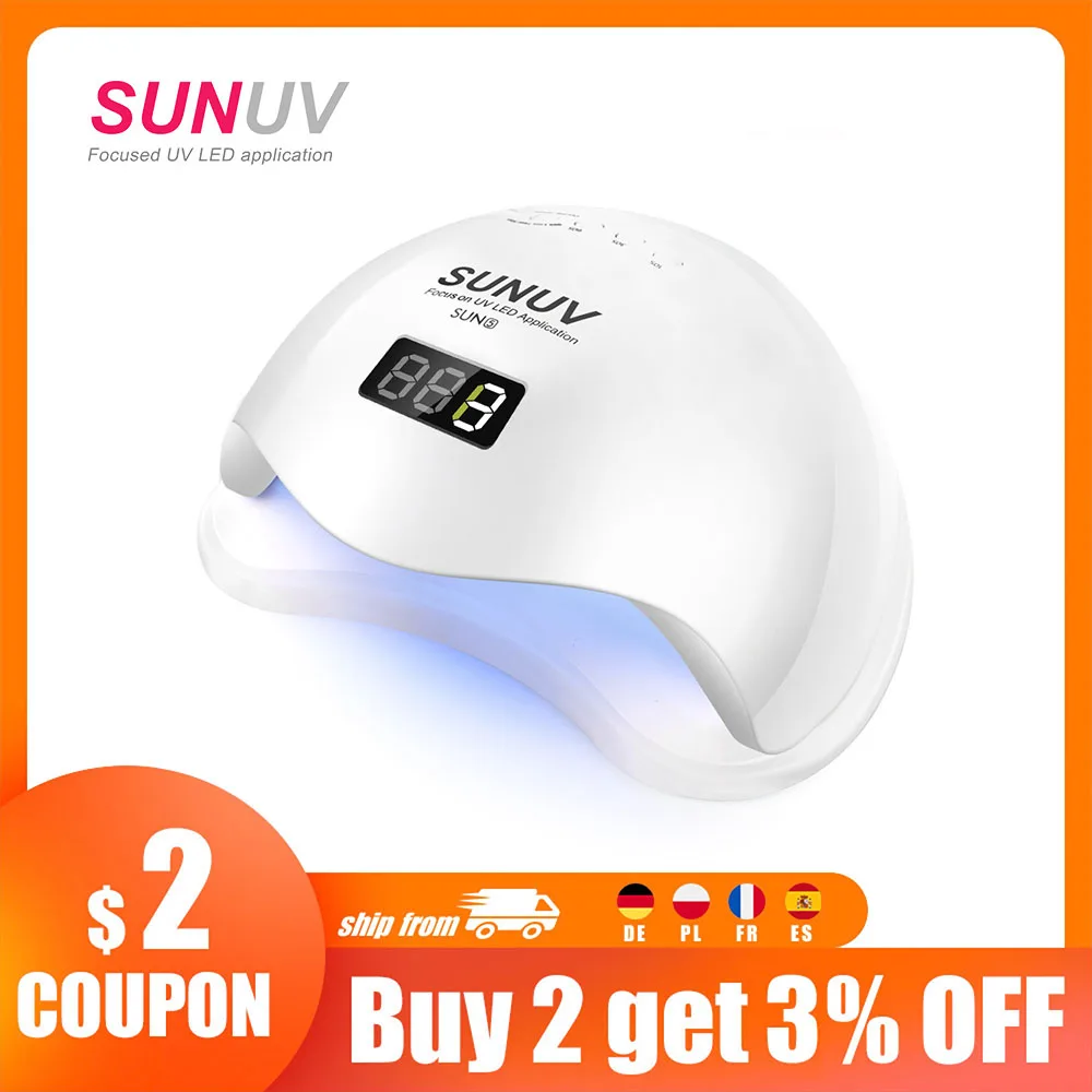 LED лампа для маникюра с ЖК дисплеем SUNUV SUN5|Сушилки ногтей| |