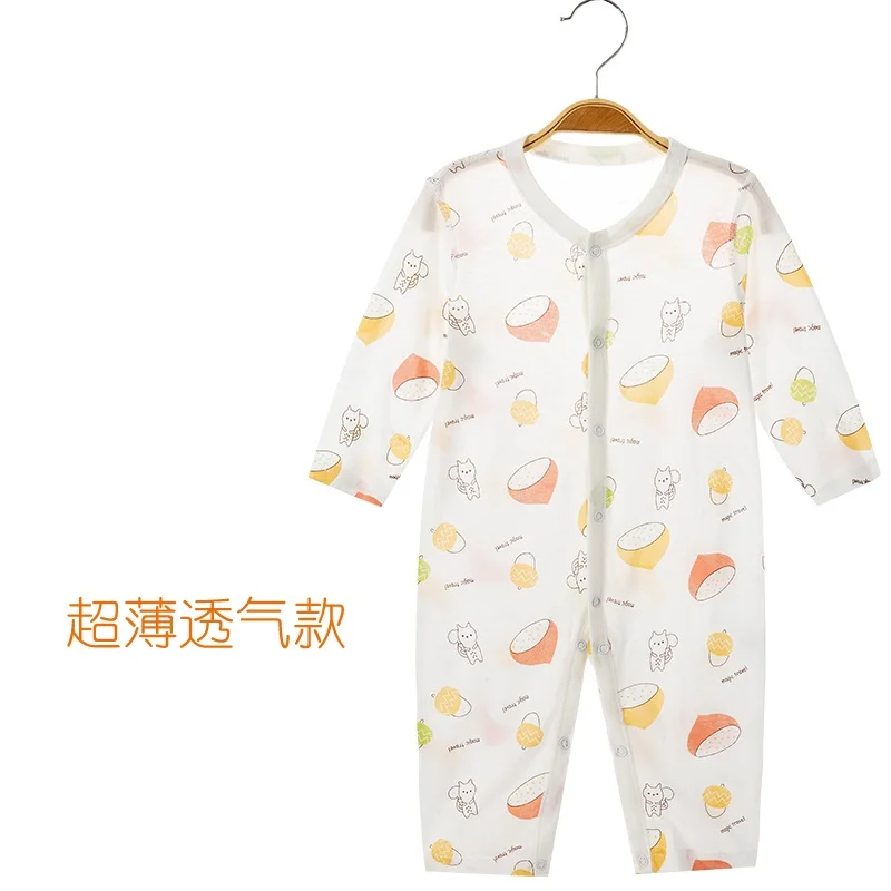 

Baby Jumpsuit Summer Thin Long Sleeves Newborn Toddler Rompers Baby Bamboo Fiber Pajamas Air Conditioning Room Clothing