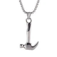 fashion men jewelry stainless steel chain hammer pendant male necklace punk cool mens party accessories man necklace gift sp0420