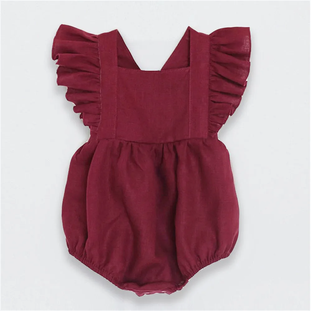 Комбинезоны для маленьких девочек 100% хлопок с оборками | Мать и ребенок