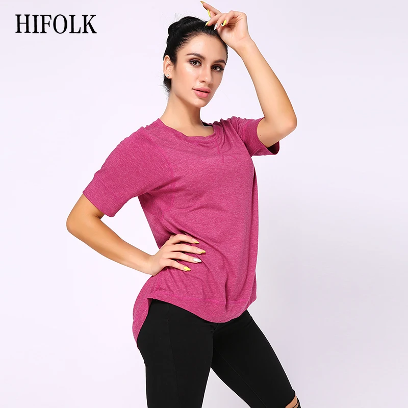 HIFOLK высокое качество женские футболки черные короткий рукав топы простые