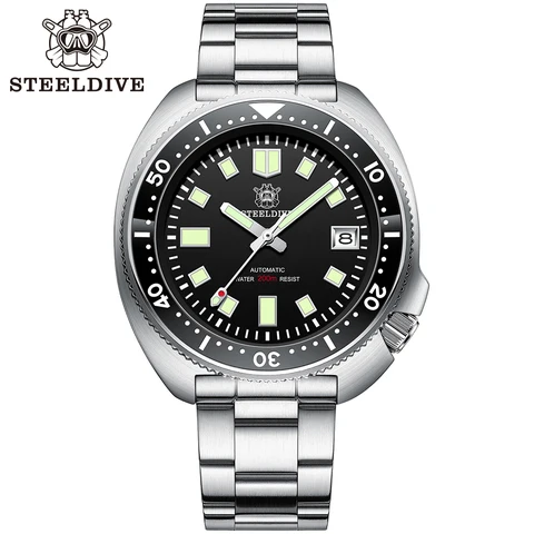 SD1970 Steeldive Brand 200M Waterproof Sapphire Glass 44MM Men NH35 Dive Watch with Ceramic Bezel