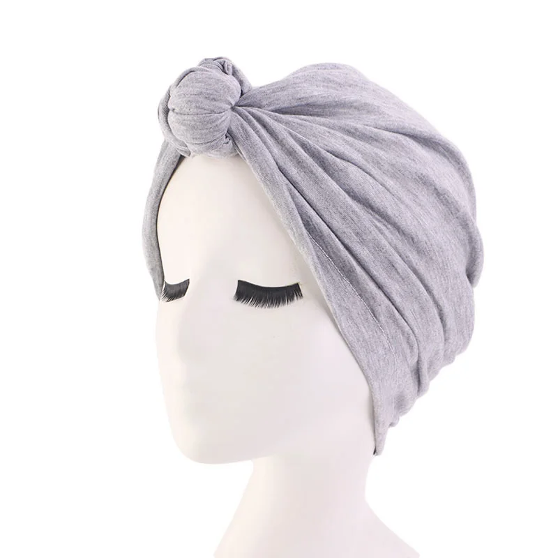 

Women Knot Turban Hat Bohemian Style Casual Solid Color Knot Turban African Twist Headwrap Ladies Hair Accessories India Hat