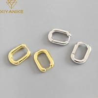 xiyanike minimalist silver color stud earrings vintage geometric ellipse handmade earrings party accessories jewelry gift