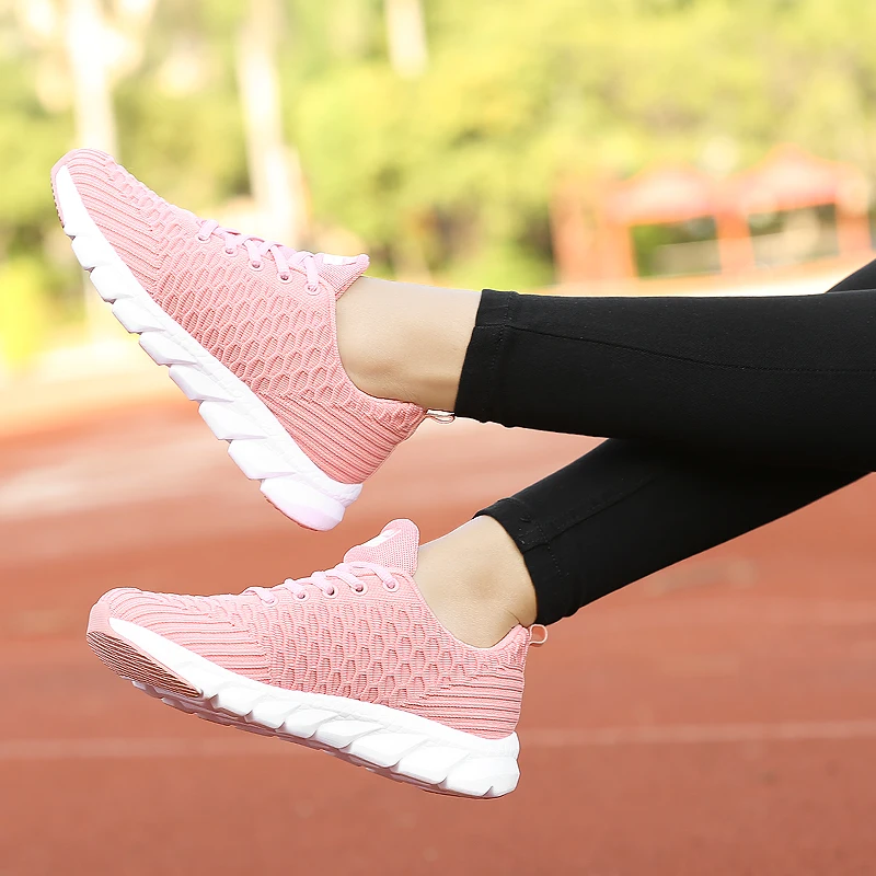 

2021 Mesh Women Sneakers Breathable Women Flat Shoes Lightweight Casual Shoes Ladies Lace-up Deportivas Mujer Chaussures Femme