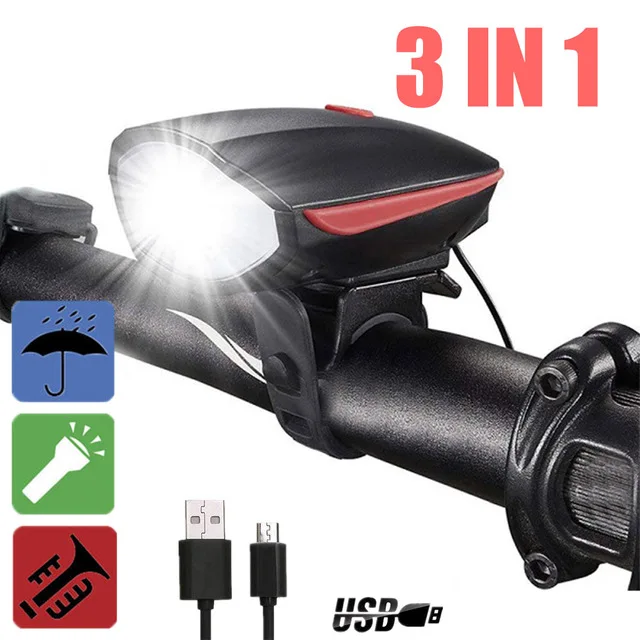 RECHARGEABLE RED SAENSHING перезаряжаемый Передний фонарь для велосипеда, фонарь для горного велосипеда, экран для дисплея аккумулятора, умный Головной фонарь для велосипеда - Цвет: RECHARGEABLE RED