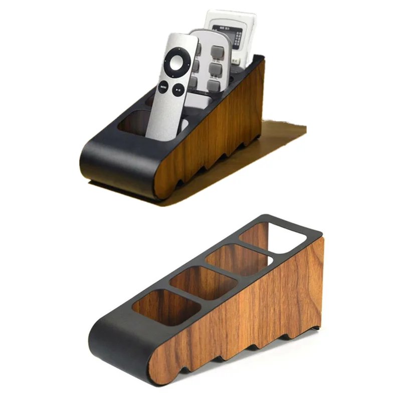 OOTDTY портативный деревянный Органайзер с четырьмя ячейками держатель для пульта