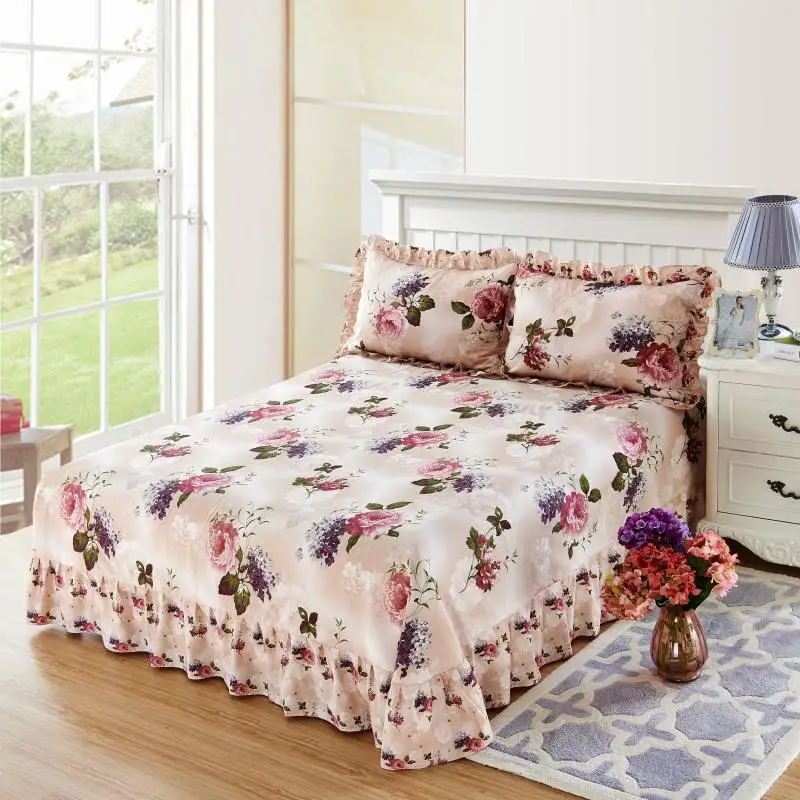 40 Twin Queen King size 3Pcs Bed Sheet Set Pillowcase Blossom Flower Top Bedding sheet 100%Cotton Soft Breathable Flat on. 40 Набор постельного белья 3 предмета с простыней и наволочками Twin Queen King size с принтом цветов Blossom Flower. Постельное бел