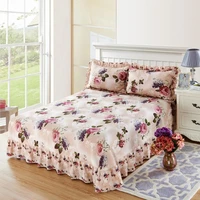 40 twin queen king size 3pcs bed sheet set pillowcase blossom flower top bedding sheet 100cotton soft breathable flat sheet