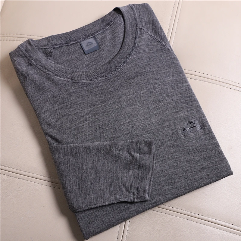 100% Merino Wool Base Layer Mens Long Sleeve Thermal Shirt Mightweight 200G Everyday Baselayer Top T-Shirt |