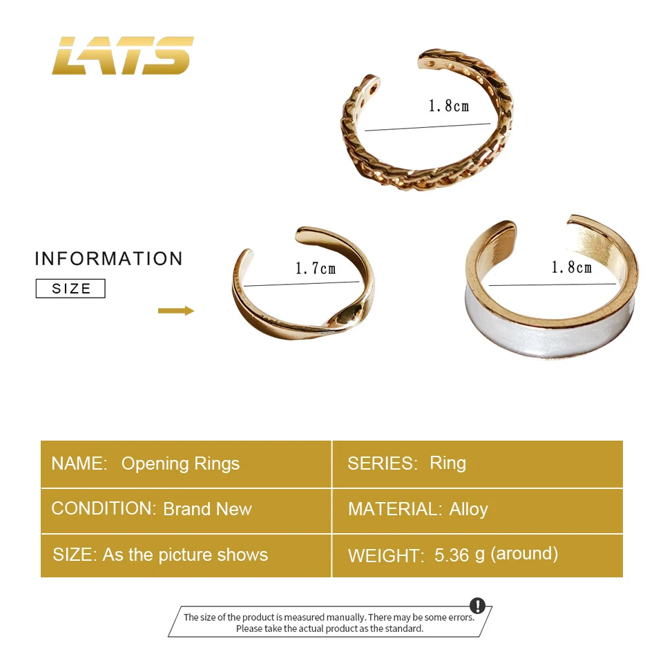 

LATS 2021 New Gothic Style Three Piece Opening Rings for Woman Fashion Jewelry European and American Wedding Party Sexy Ring