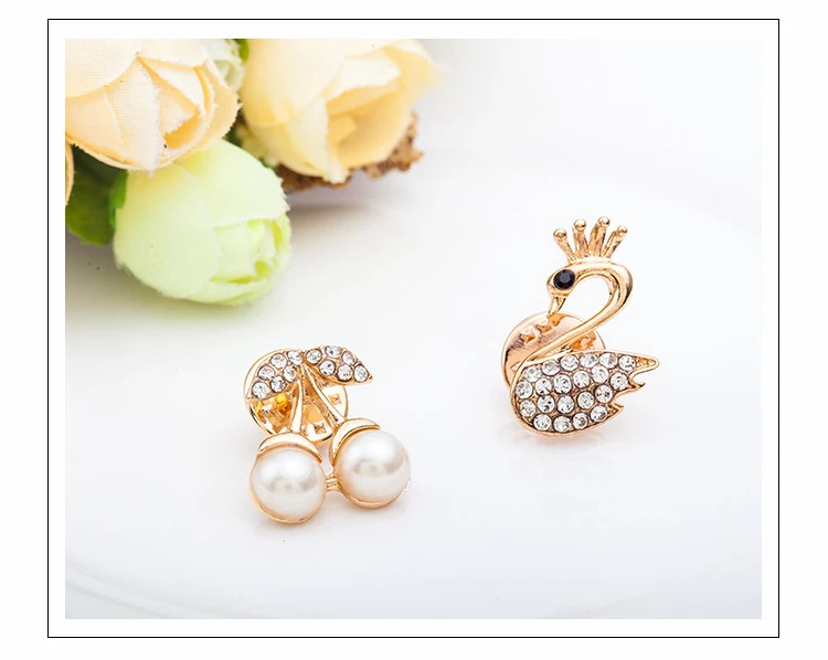 Модный кристалл жемчуг Вишня утка Сова паук парфюм на подвеске шпильки для
