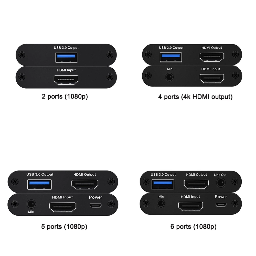 Видеозахват kebidume 1080P HD USB3.0 HDMI-совместим с USB-картой для захвата видео 4K @ 60Hz Dongle
