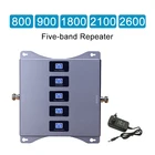 Пятидиапазонный усилитель сигнала, ретранслятор 2g, 3g, 4g, 5 диапазонов B20, B8, B3, B1, B7, 800, 900, 1800, 2100, 2600, все европейские страны