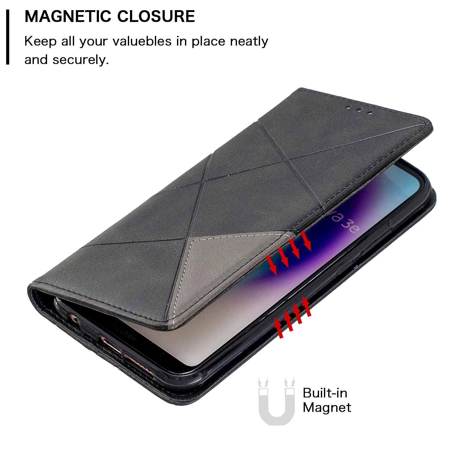 Чехол бумажник из искусственной кожи с откидной крышкой для huawei Nova 3E портативные