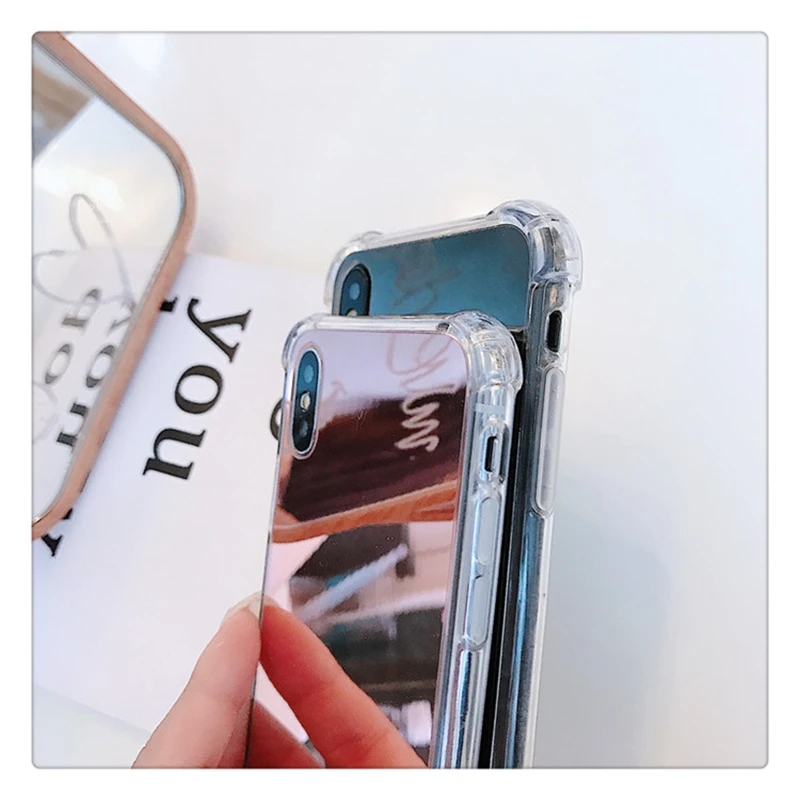 MUSTTRUE для iPhone X XS MAX XR зеркальный чехол PC + TPU телефона угловой защитный iphone 6 6s 7 plus 8