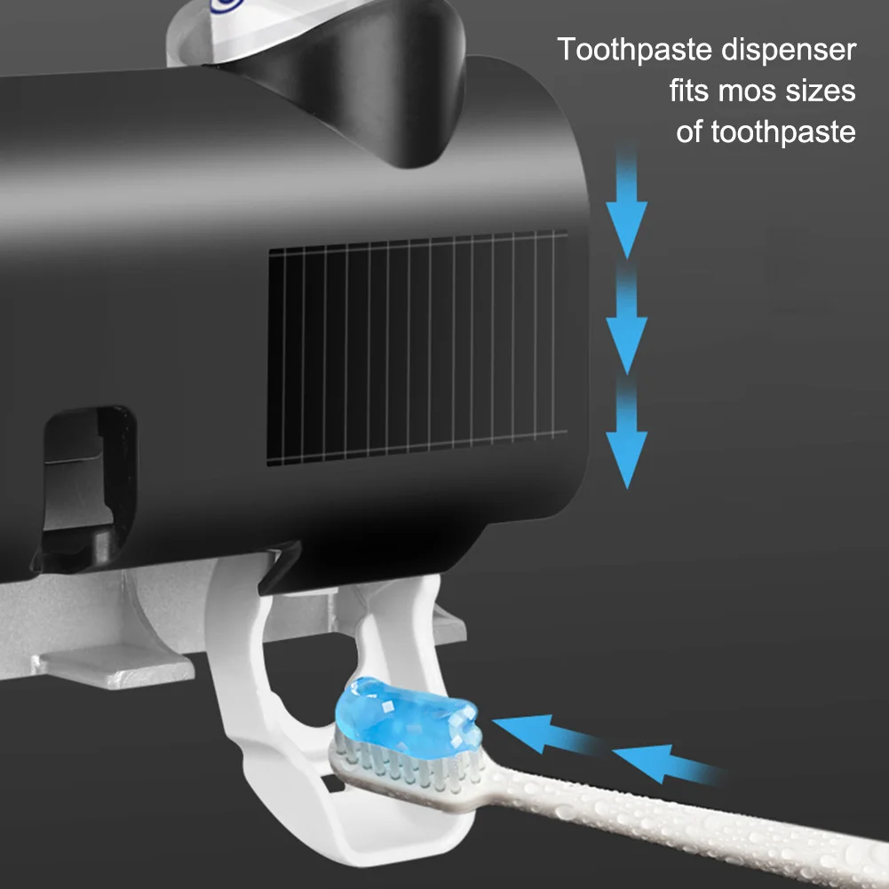 

UV Toothbrush Holder Toothpaste Dispenser Solar USB Charge Bathroom Toothbrush Storage Box Multi-function Storage Holder