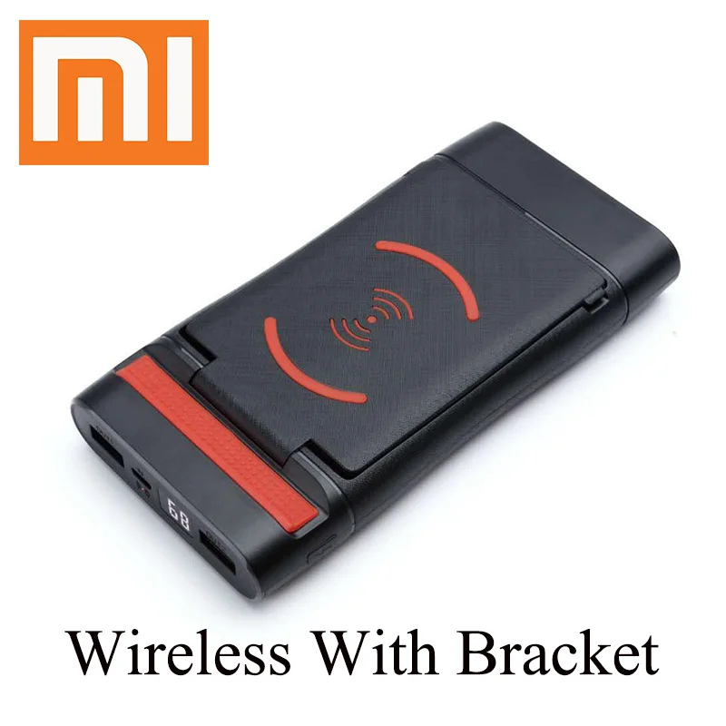 Xiaomi бренд беспроводной внешний аккумулятор водонепроницаемый внешний аккумулятор Внешняя батарея для всех телефонов портативное зарядное устройство 20000 мАч с кронштейном lcd
