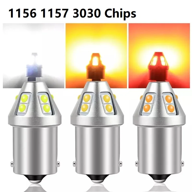 

50pcs Super Bright 1156 P21W LED BA15S 1157 P21/5W BAY15D LED 10SMD 3030 Chips Car Lights Reserve Signal Light Auto Lamp 12V