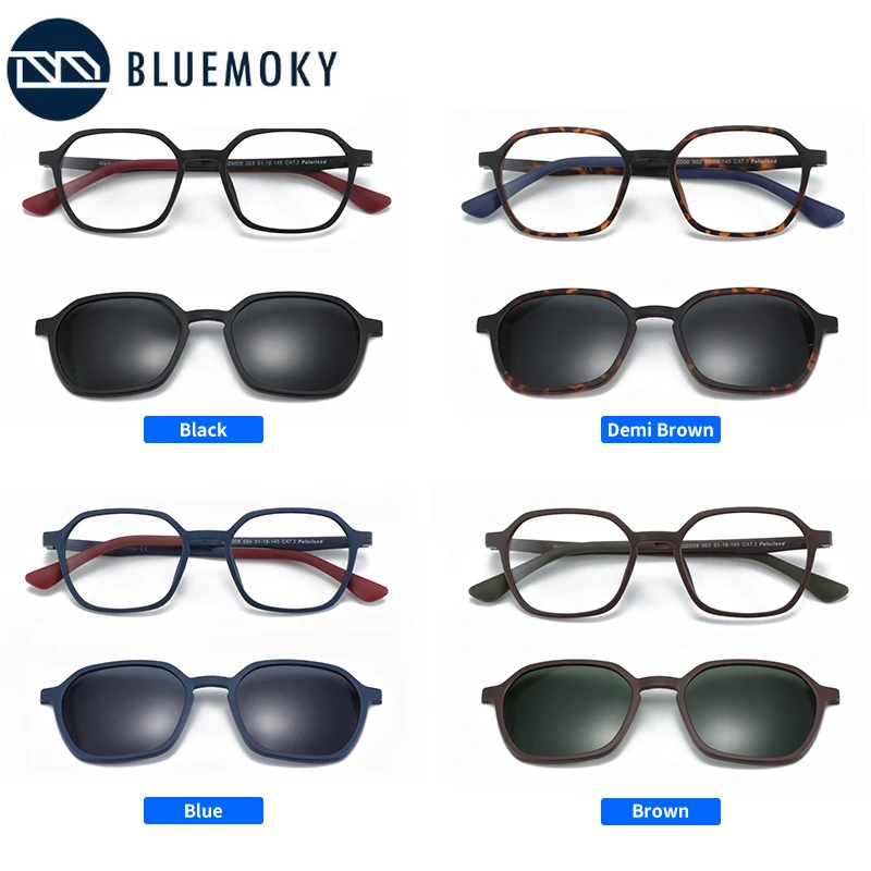 Мужские солнцезащитные очки для близорукости BLUEMOKY поляризационные с магнитным