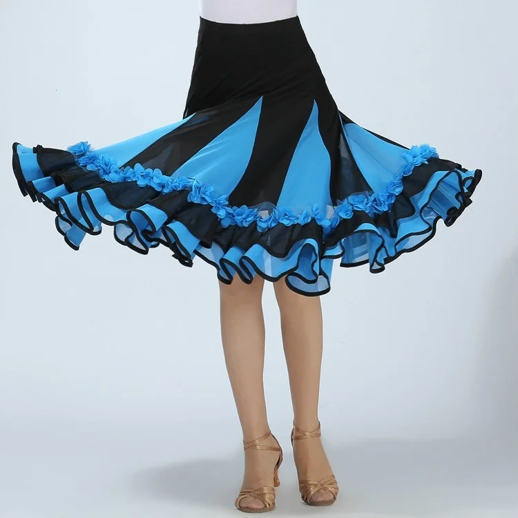 Женская юбка для бальных танцев современное плиссированное платье в цветочек