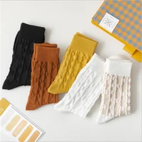 long socks for women New Style Wool Thick Stockings All-match European and American College Japanese Women's Socks Warm Pile Socks Wholesale bombas socks for women