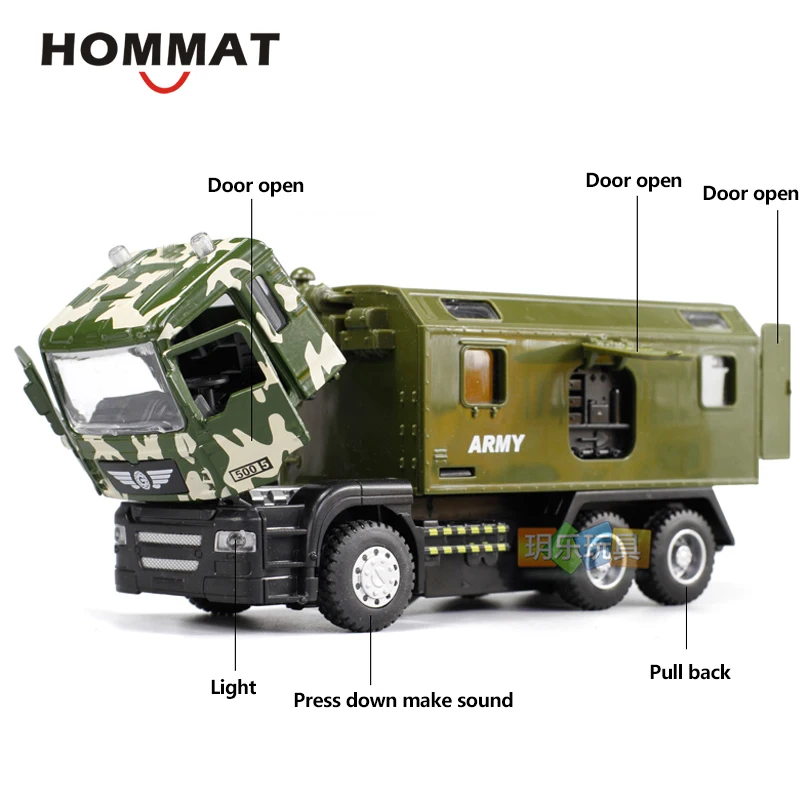 Модель военного автомобиля HOMMAT 1:50 модель грузовика армии литый под давлением