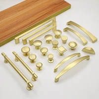 modern minimalist furniture cabinet door brass handle wardrobe drawer golden copper brushed single hole handle copper color