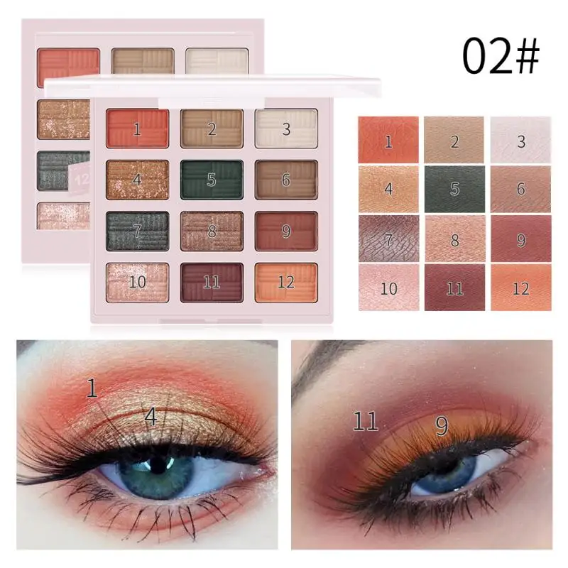 Новые матовые Перламутровые тени для век пигмент 12 цветов Maquillage Палитра
