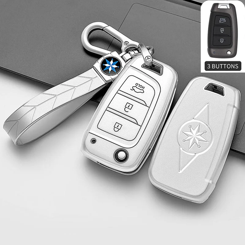 Чехол для автомобильного ключа из ТПУ Hyundai Elantra Solaris Tucson i30 i35 i40 KONA Genesis Santa Fe Azera