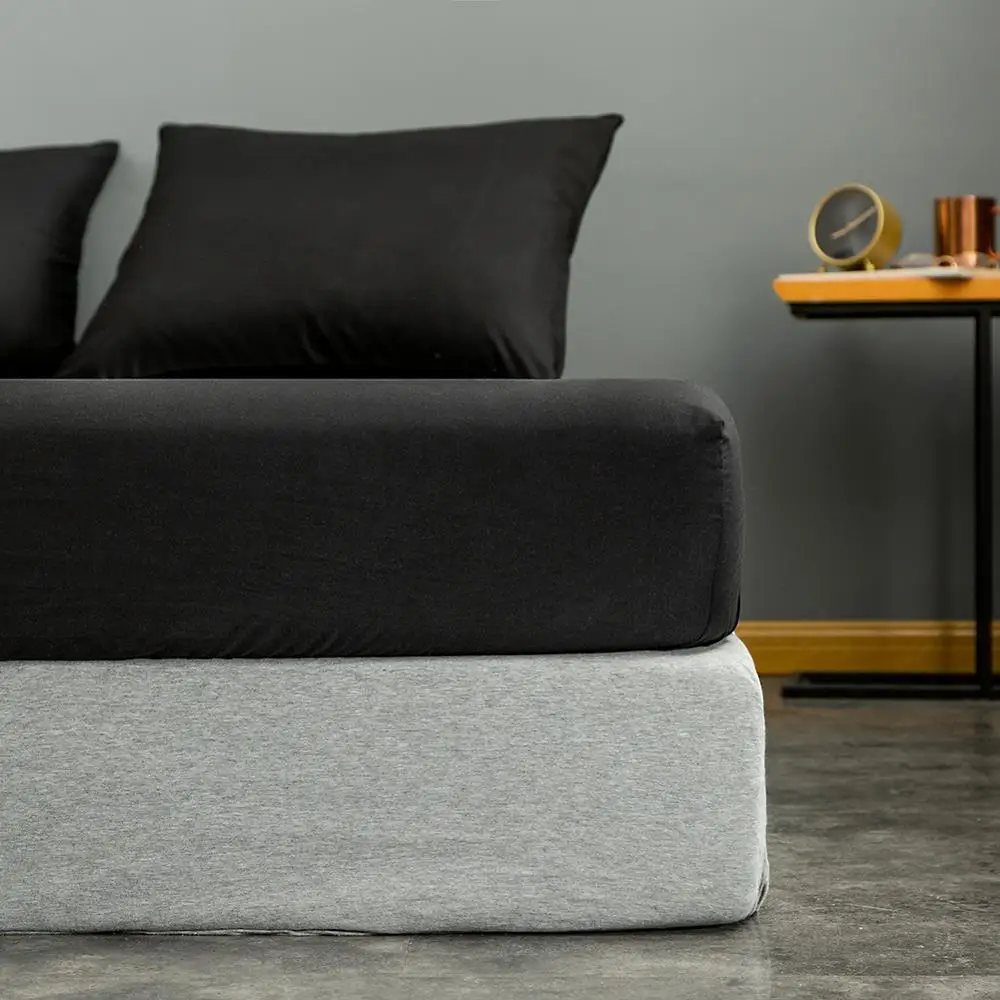 1 шт. простыня с эластичным черным цветом Королевский размер Комплект