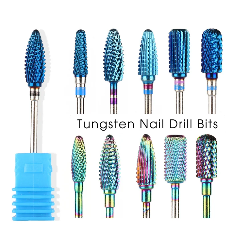 

Ranbow Nail Drill Bits Kits Nail Art Tungsten Grinding Heads Sets Rotary Burr Cuticle Electric Bits Nail Mill Cutter