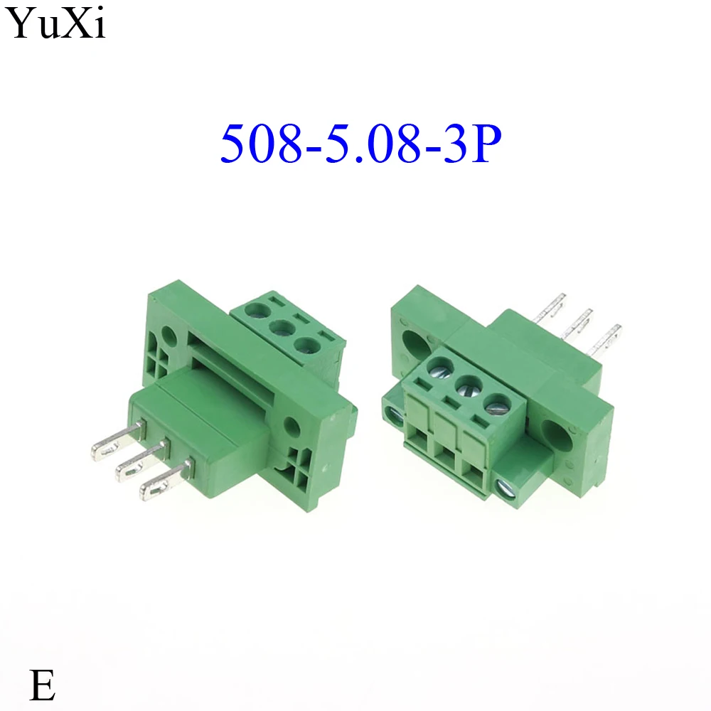 

YuXi Pitch 3.5MM 3.81mm 5.08mm 15EDGK Right Angle Pin 2P 3P Screw Plug-in PCB Terminal Block male/female Pluggable Connector