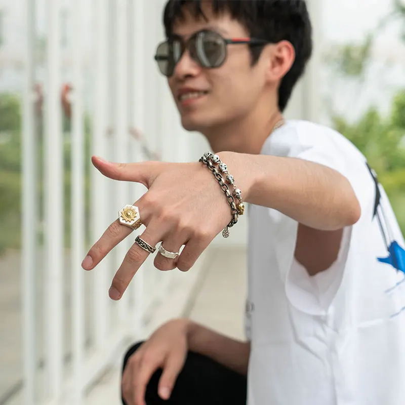 Тайский серебряный браслет для мужчин звеньевая цепочка из серебра 925 винтажные