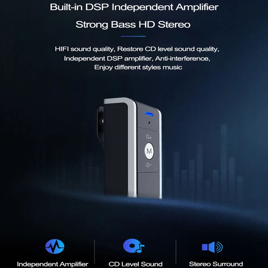 

Wireless Bluetooth Aux Audio Receiver Adapter Handsfree Call Car Aux Back Clip Music Receiver 3.5mm Output