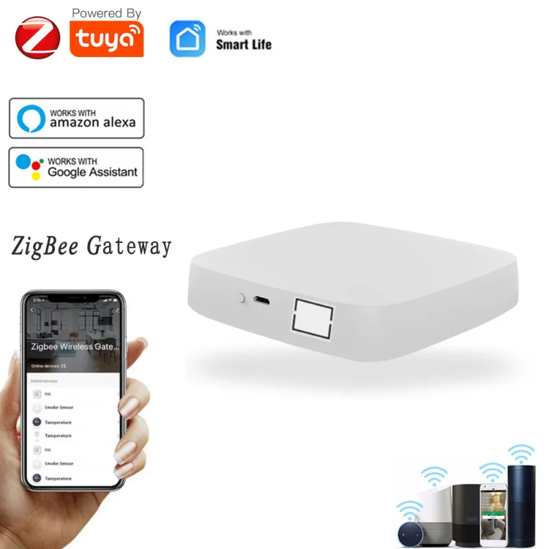 

Tuya Zigbee Bridge Smart Home Gateway Hub Remote Control Zigbee Devices Smart Linkage Via Smart Life APP Works with Alexa
