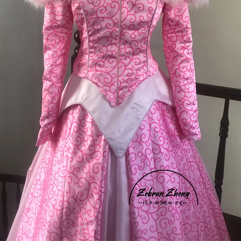 

Sleeping Princess Aurora Pink Winter Dress With Cape Fancy Halloween Carnival For Girl Adult Women Cosplay Costume