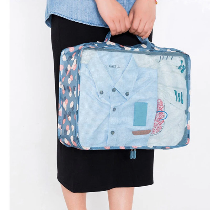 

6pcs/set Travel Organizer Storage Bags Portable Luggage Organizer Clothes Tidy Pouch Suitcase Packing Laundry Bag Storage Case