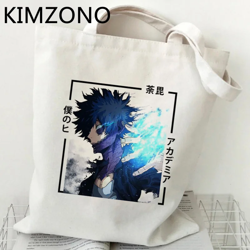 

My Hero Academia Dabi shopping bag grocery shopping jute bag bolso shopper reusable bag foldable string sac toile