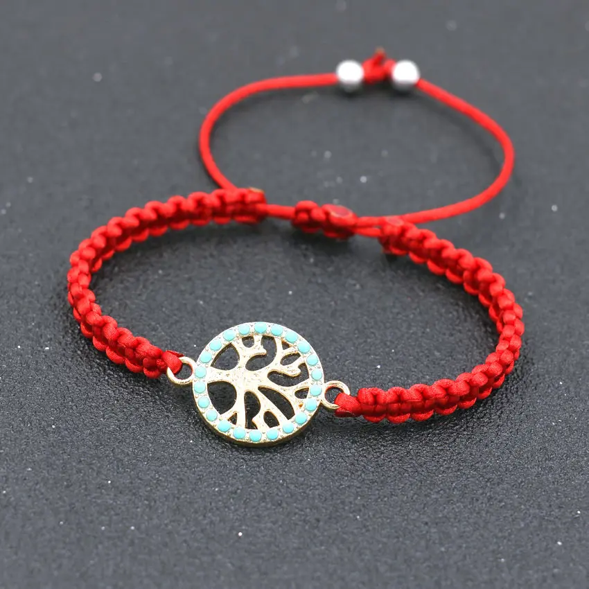 Минималистский стильный браслет с подвеской древо жизни Регулируемый Женский на