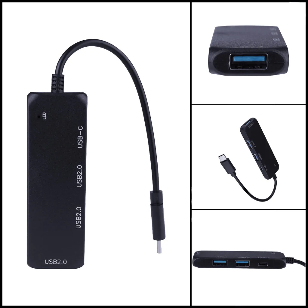 USB-переключатель ультратонкий дизайн прозрачный чип USB/Type-C 2 0 4-портовый