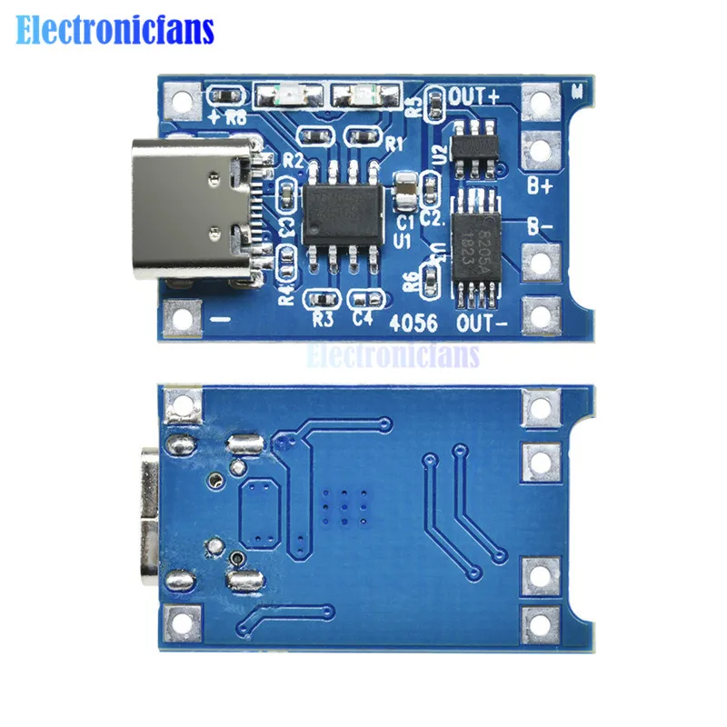 10 шт./лот Мини Micro type C USB 5V 1A 18650 TP4056 литиевый модуль зарядного устройства аккумулятора зарядная плата с защитой двойные функции