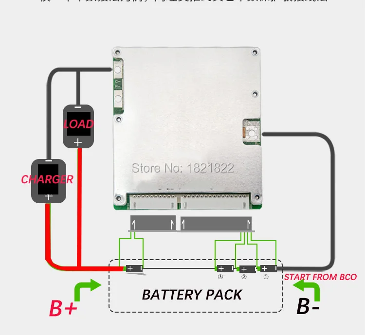 42 в BMS 10S 30A/40A/60A литий ионный PCM с одинаковым разрядным портом для электрического