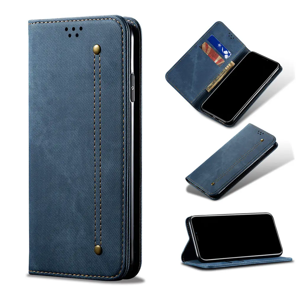

Case For Xiaomi Mi 9T Pro 9T Redmi K20 Pro K20 Denim Leather Magnetic Wallet Flip Cover Card Slot Foldable Full Protective Cover