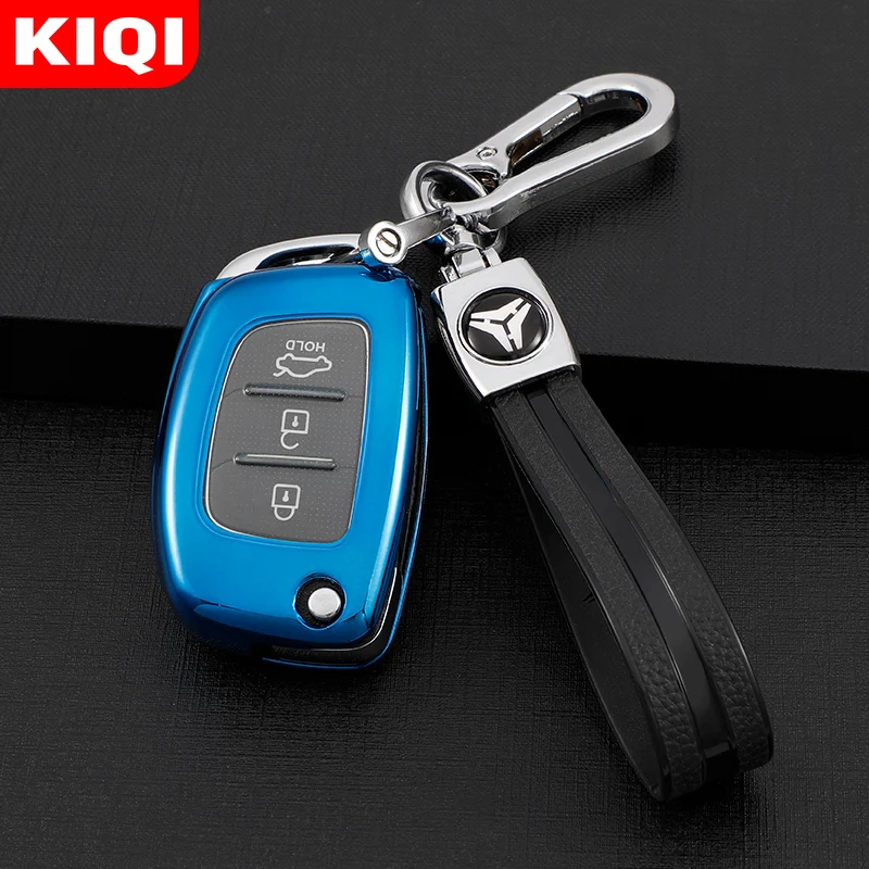 

TPU Car Flip Key Case Cover Keychain for Hyundai Ix25 Ix35 I10 I20 Solaris Tucson Sonata Santa Fe Sport Elantra Creta Verna