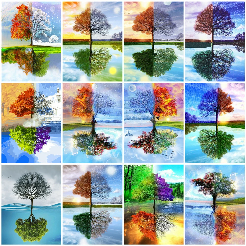 

CraftArtGo Painting By Numbers Landscape Drawing On Canvas HandPainted Gift Picture By Number Waterfall Kits Home Decoration