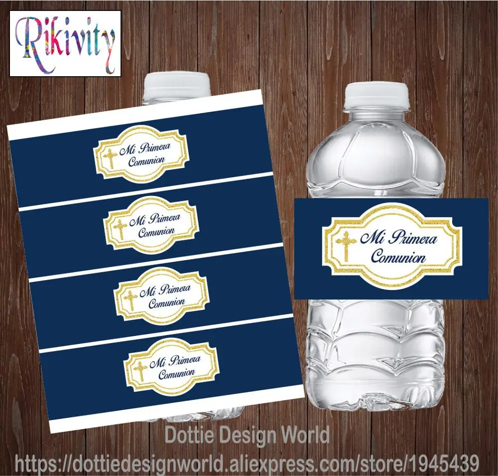 20 шт. темно синие наклейки на бутылку с водой|Украшения своими руками для