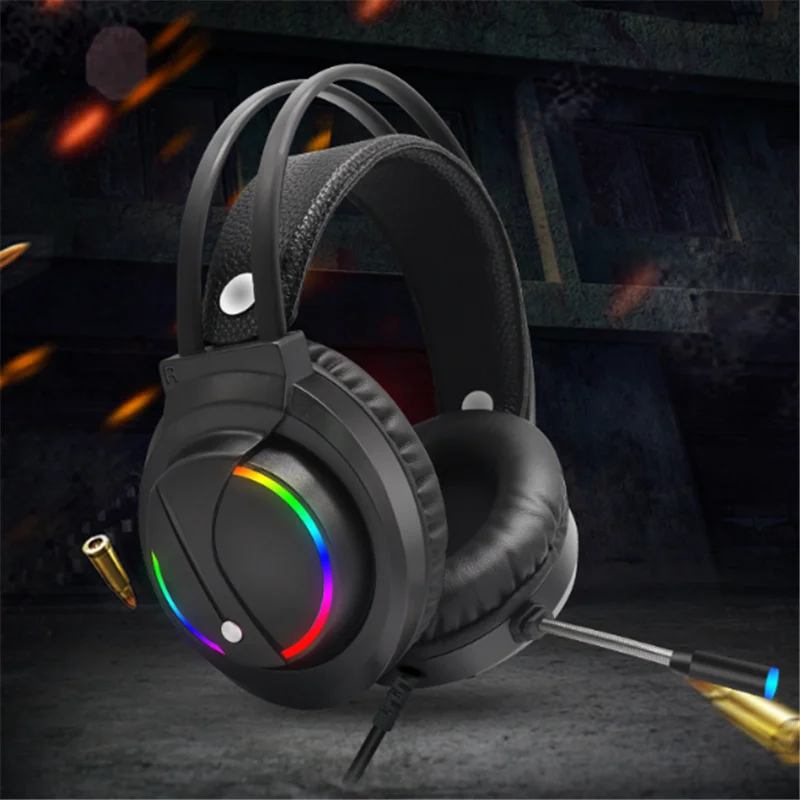 

SPTUO 7.1 Stereo LED Gaming Headset For PS4 PS5 Gamer Headphone with Mic Noise Cancel Kid PC Computer Over Ear Laptop Tablet