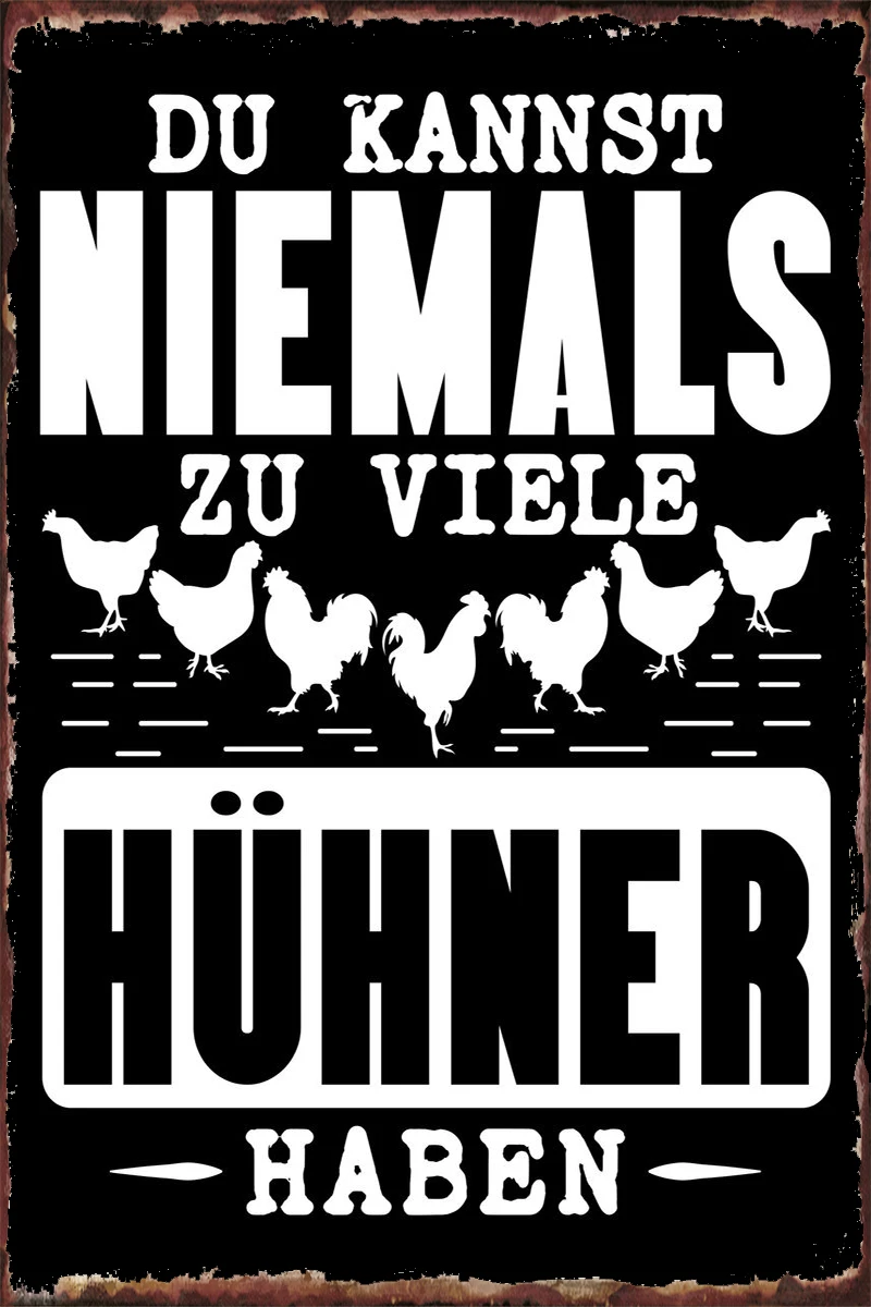 

Жестяные таблички с немецким жестяным знаком курицей, декор для стен, комнатный декор, Ретро винтажный металлический знак для творчества, д...