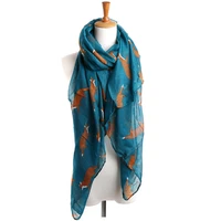 balinese silk scarves silk scarf spring summer scarf for woman fashion versatile cartoon cute fox animal pattern 180x90cm 1piece
